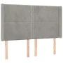 Hellgraues Samtkopfteil mit LED 147x16x118/128 cm von , Kopf- und Fußteile - Ref: Foro24-3123956, Preis: 104,71 €, Rabatt: %