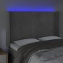 Light gray velvet headboard with LED 147x16x118/128 cm by , Headboards and footboards - Ref: Foro24-3123956, Price: 105,57 €,...