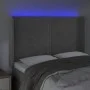Light gray velvet headboard with LED 147x16x118/128 cm by , Headboards and footboards - Ref: Foro24-3123956, Price: 104,71 €,...