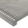 Hellgraues Samtkopfteil mit LED 147x16x118/128 cm von , Kopf- und Fußteile - Ref: Foro24-3123956, Preis: 104,71 €, Rabatt: %