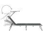 Folding lounger with aluminum and gray textilene roof by vidaXL, Loungers - Ref: Foro24-44335, Price: 136,50 €, Discount: %