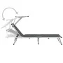 Folding lounger with aluminum and gray textilene roof by vidaXL, Loungers - Ref: Foro24-44335, Price: 117,07 €, Discount: %
