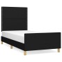 Bed frame with black fabric headboard 90x200 cm by , Beds and slatted bases - Ref: Foro24-3124946, Price: 125,83 €, Discount: %