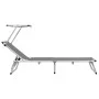 Folding lounger with aluminum and gray textilene roof by vidaXL, Loungers - Ref: Foro24-44335, Price: 117,07 €, Discount: %