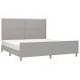 Estructura de cama con cabecero tela gris claro 160x200 cm de , Camas y somieres - Ref: Foro24-3124984, Precio: 194,70 €, Des...