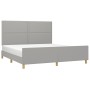 Estructura de cama con cabecero gris claro tela 180x200 cm de , Camas y somieres - Ref: Foro24-3124992, Precio: 222,28 €, Des...