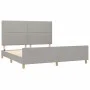 Bed frame with headboard light gray fabric 180x200 cm by , Beds and slatted bases - Ref: Foro24-3124992, Price: 220,24 €, Dis...