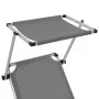 Folding lounger with aluminum and gray textilene roof by vidaXL, Loungers - Ref: Foro24-44335, Price: 117,07 €, Discount: %