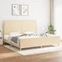 Bed frame with cream fabric headboard 200x200 cm by , Beds and slatted bases - Ref: Foro24-3125005, Price: 215,57 €, Discount: %
