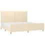 Bed frame with cream fabric headboard 200x200 cm by , Beds and slatted bases - Ref: Foro24-3125005, Price: 215,57 €, Discount: %