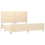 Bed frame with cream fabric headboard 200x200 cm by , Beds and slatted bases - Ref: Foro24-3125005, Price: 223,41 €, Discount: %
