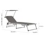Folding lounger with aluminum and gray textilene roof by vidaXL, Loungers - Ref: Foro24-44335, Price: 117,07 €, Discount: %
