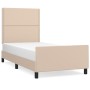 Cappuccino synthetic leather headboard bed frame 90x190 cm by , Beds and slatted bases - Ref: Foro24-3125487, Price: 136,31 €...
