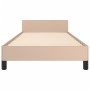 Cappuccino synthetic leather headboard bed frame 90x190 cm by , Beds and slatted bases - Ref: Foro24-3125487, Price: 136,31 €...