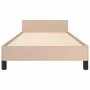 Cappuccino synthetic leather headboard bed frame 90x190 cm by , Beds and slatted bases - Ref: Foro24-3125487, Price: 134,29 €...