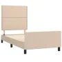 Cappuccino synthetic leather headboard bed frame 90x200 cm by , Beds and slatted bases - Ref: Foro24-3125493, Price: 142,49 €...