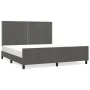 Bed frame with dark gray velvet headboard 160x200 cm by , Beds and slatted bases - Ref: Foro24-3125703, Price: 206,99 €, Disc...