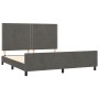 Bed frame with dark gray velvet headboard 160x200 cm by , Beds and slatted bases - Ref: Foro24-3125703, Price: 210,32 €, Disc...