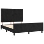 Estructura de cama con cabecero de terciopelo negro 140x190 cm