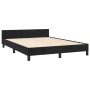 Estructura de cama con cabecero de terciopelo negro 140x190 cm