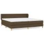 Box spring bed with dark brown fabric mattress 200x200 cm by , Beds and slatted bases - Ref: Foro24-3126672, Price: 600,16 €,...