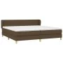 Box spring bed with dark brown fabric mattress 200x200 cm by , Beds and slatted bases - Ref: Foro24-3126672, Price: 600,16 €,...
