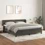 Box spring bed with dark gray velvet mattress 160x200 cm by , Beds and slatted bases - Ref: Foro24-3127440, Price: 494,10 €, ...