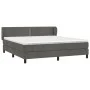 Box spring bed with dark gray velvet mattress 160x200 cm by , Beds and slatted bases - Ref: Foro24-3127440, Price: 494,10 €, ...