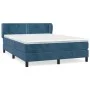 Box spring bed with dark blue velvet mattress 140x200 cm by , Beds and slatted bases - Ref: Foro24-3127437, Price: 429,01 €, ...