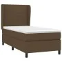 Box spring bed with dark brown fabric mattress 100x200 cm by , Beds and slatted bases - Ref: Foro24-3127784, Price: 369,06 €,...