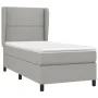 Box spring bed with light gray fabric mattress 80x200 cm by , Beds and slatted bases - Ref: Foro24-3127837, Price: 303,92 €, ...