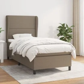 Box spring bed with taupe gray fabric mattress 90x190 cm by , Beds and slatted bases - Ref: Foro24-3127849, Price: 357,42 €, ...