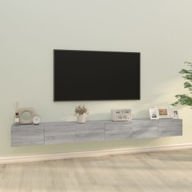 Set de muebles para TV 3 pzas madera contrachapada gris Sonoma