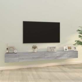 Set de muebles para TV 3 pzas madera contrachapada gris Sonoma