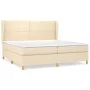 Box spring bed with cream fabric mattress 200x200 cm by , Beds and slatted bases - Ref: Foro24-3128474, Price: 602,12 €, Disc...