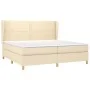 Box spring bed with cream fabric mattress 200x200 cm by , Beds and slatted bases - Ref: Foro24-3128474, Price: 602,12 €, Disc...