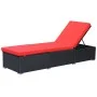Sun lounger with black synthetic rattan cushion by vidaXL, Loungers - Ref: Foro24-44405, Price: 130,27 €, Discount: %
