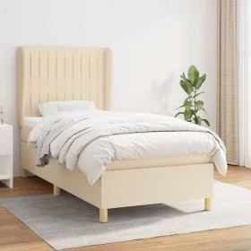 Box spring bed with cream fabric mattress 80x200 cm by , Beds and slatted bases - Ref: Foro24-3128642, Price: 340,95 €, Disco...
