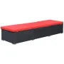 Sun lounger with black synthetic rattan cushion by vidaXL, Loungers - Ref: Foro24-44405, Price: 130,27 €, Discount: %