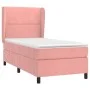 Box spring bed with pink velvet mattress 100x200 cm by , Beds and slatted bases - Ref: Foro24-3129140, Price: 327,87 €, Disco...