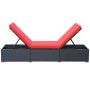 Sun lounger with black synthetic rattan cushion by vidaXL, Loungers - Ref: Foro24-44405, Price: 124,62 €, Discount: %