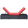 Sun lounger with black synthetic rattan cushion by vidaXL, Loungers - Ref: Foro24-44405, Price: 130,27 €, Discount: %