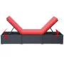 Sun lounger with black synthetic rattan cushion by vidaXL, Loungers - Ref: Foro24-44405, Price: 130,27 €, Discount: %