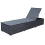 Sonnenliege mit schwarzem Kissen aus synthetischem Rattan von vidaXL, Liegen - Ref: Foro24-44405, Preis: 124,62 €, Rabatt: %