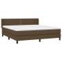 Cama box spring con colchón tela marrón oscuro 160x200 cm de , Camas y somieres - Ref: Foro24-3129644, Precio: 489,26 €, Desc...