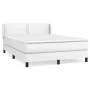 Box spring bed with white synthetic leather mattress 140x190 cm by , Beds and slatted bases - Ref: Foro24-3130716, Price: 470...