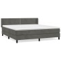 Box spring bed with dark gray velvet mattress 160x200 cm by , Beds and slatted bases - Ref: Foro24-3130908, Price: 483,06 €, ...
