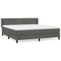 Box spring bed with dark gray velvet mattress 160x200 cm by , Beds and slatted bases - Ref: Foro24-3130908, Price: 498,00 €, ...