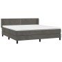 Box spring bed with dark gray velvet mattress 160x200 cm by , Beds and slatted bases - Ref: Foro24-3130908, Price: 483,06 €, ...