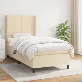 Box spring bed with cream fabric mattress 80x200 cm by , Beds and slatted bases - Ref: Foro24-3131390, Price: 320,49 €, Disco...